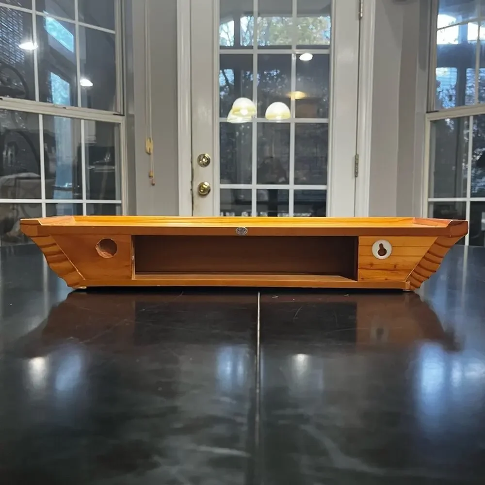 NEW Pottery Barn Crown Molding Hanging Display Wall Ledge Oak 18”
